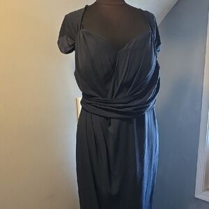 City Chic Midnight Blue Draped Gown